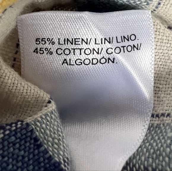 LUCKY BRAND LINEN SHORT SLEEVE PLAID SHIRT NWT SIZE LARGE - Picture 2 of 12